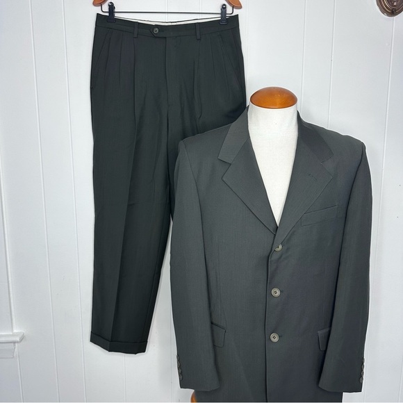 Marco Biella Olive Green 3 Button Wool SUIT - Picture 1 of 12